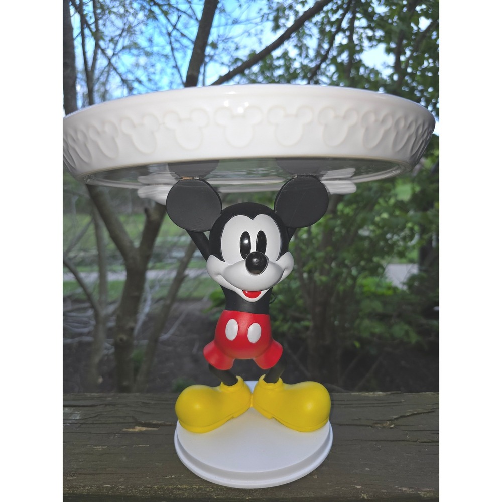 Disney Mickey Mouse Figural Cake Stand Pedestal Plate Holder 9.5" Disney Store - Picture 6 of 10